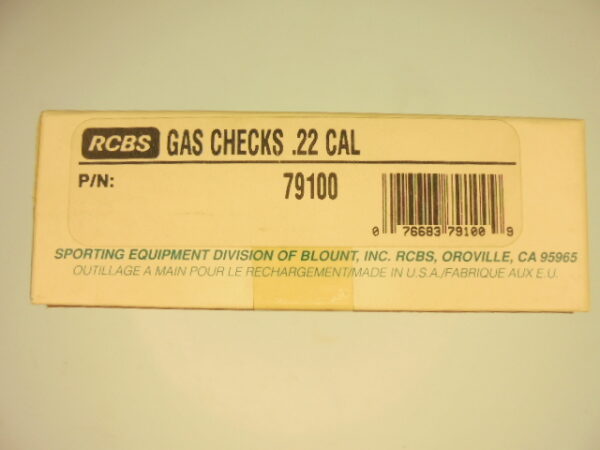 GAS CHECKS RCBS CALIBRE 22
