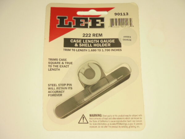 JAUGE LONGUEUR+SHELL-HOLDER LEE 222 REMINGTON