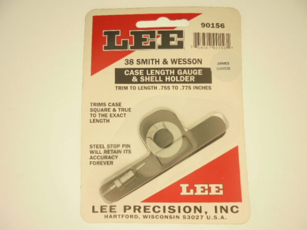 JAUGE LONGUEUR+SHELL-HOLDER LEE 38 SMITH&WESSON
