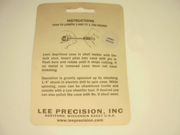 JAUGE LONGUEUR+SHELL-HOLDER LEE 30/06 SPRINGFIELD – Image 2