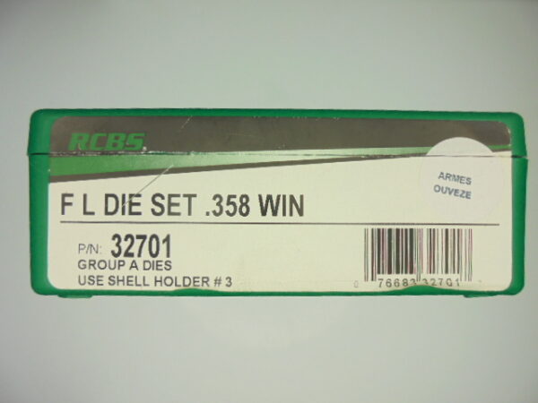JEUX OUTILS ACIER RCBS CALIBRE 358 WINCHESTER