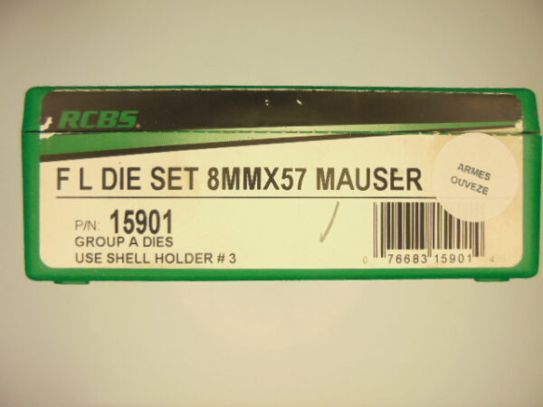 JEUX OUTILS ACIER RCBS CALIBRE 8X57 MAUSER