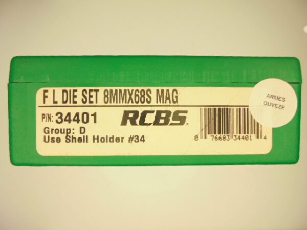 JEUX OUTILS ACIER RCBS CALIBRE 8X68S MAGNUM