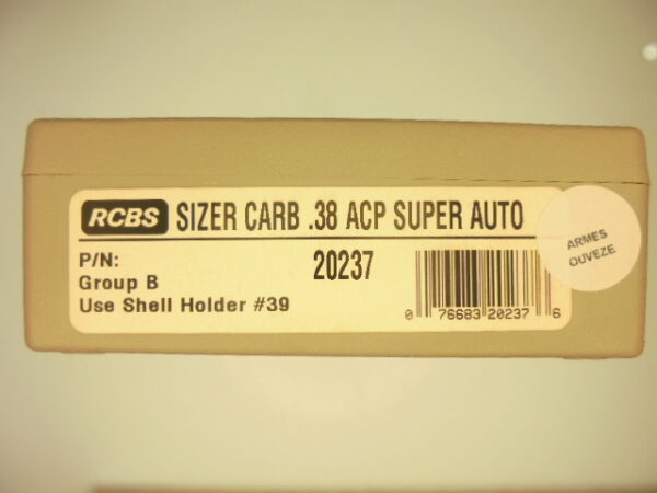 RECALIBREUR CARBURE RCBS CALIBRE 38 SUPER AUTO