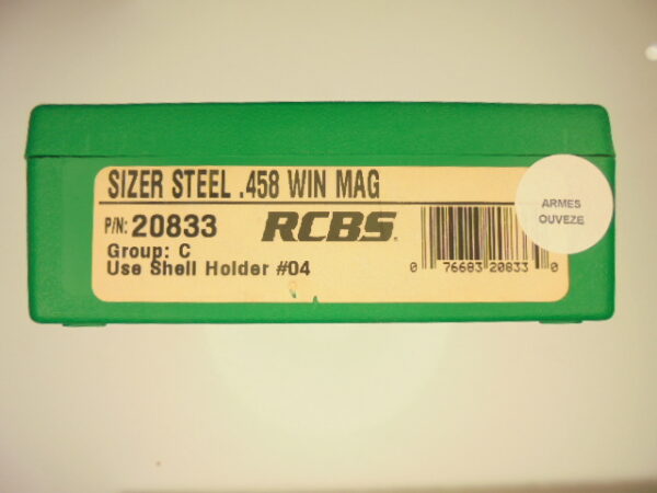RECALIBREUR ACIER RCBS CALIBRE 458 WIN MAG
