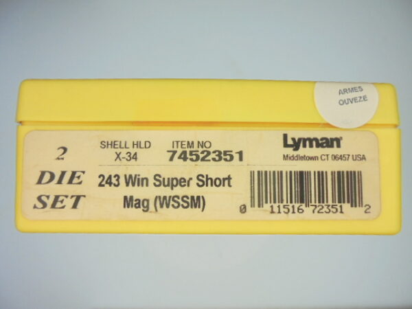 JEUX OUTILS ACIER LYMAN CALIBRE 243 WSSM