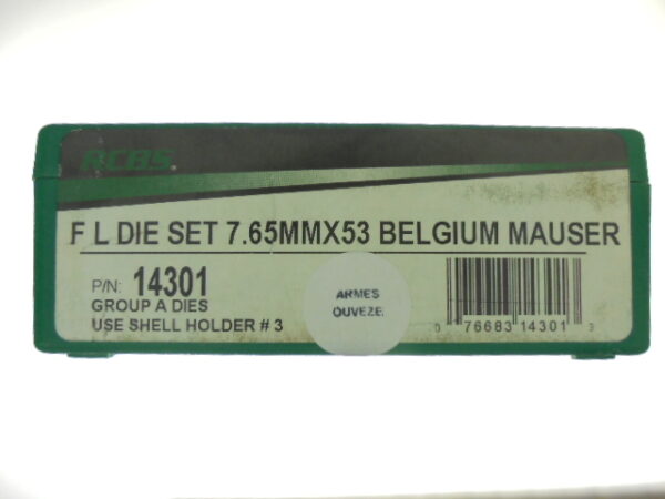 JEUX OUTILS ACIER RCBS CALIBRE 7.65X53 MAUSER