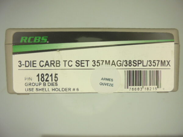 JEUX OUTILS CARBURE CONIQUE RCBS CALIBRE 357 MAG