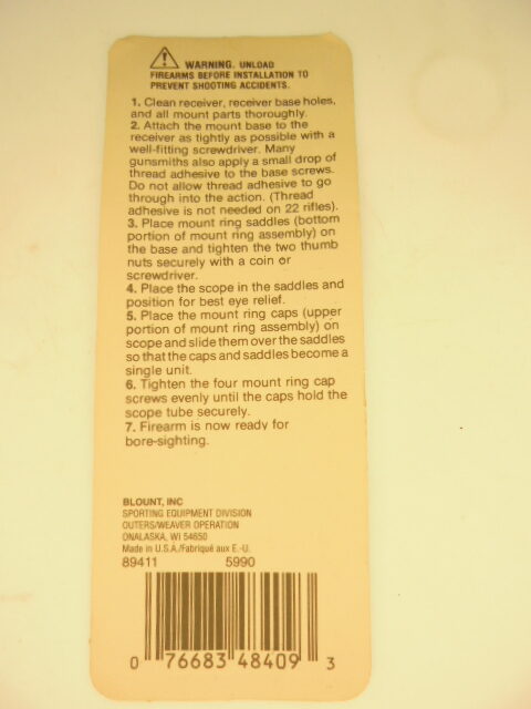 EMBASE WEAVER N°M US CARBINE M1 – Image 6